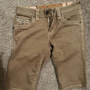 Men’s rock revival beige jean shorts - Manny - 32 waist